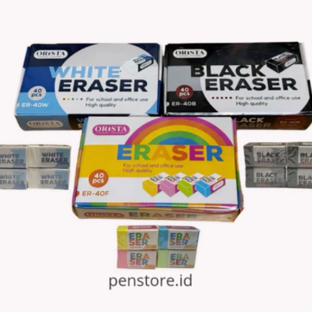 

(1 Pack = 40 pcs) Penghapus E-Star Murah Orista B-40 - 40 PCS, Cocok untuk Anak-anak - Stationery