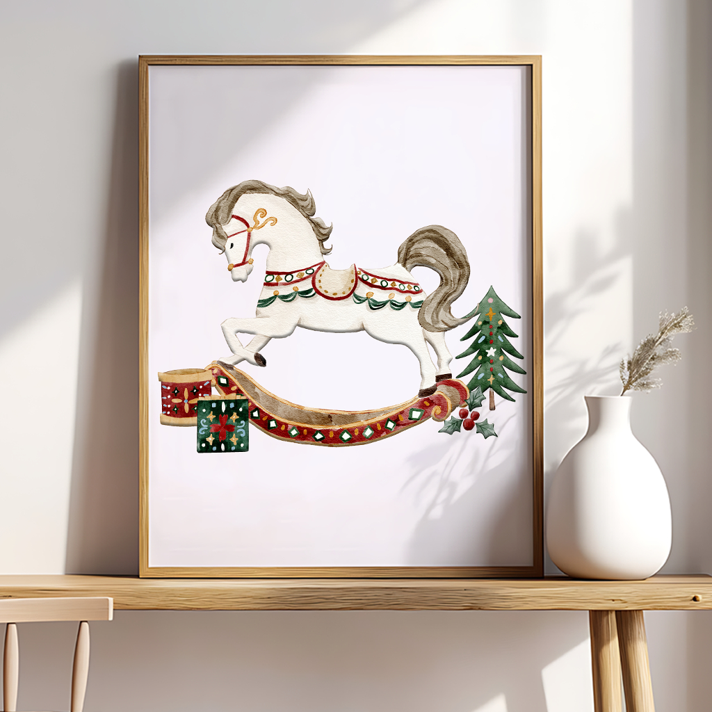 Poster Wall Decor Watercolor Estetik 20x30cm & 40x30cm - Lukisan Print Dekorasi Dinding Tema Natal d