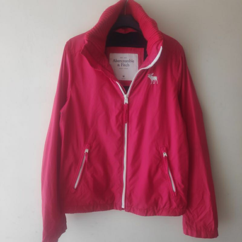 JACKET WINDBRAKER WATERPROOF ABERCROMBIE &FITCH RED