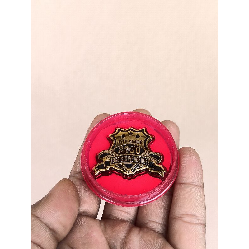 jual pin pdh polri angkatan DTT SMDE premium logam kuningan sepuh lapis emas