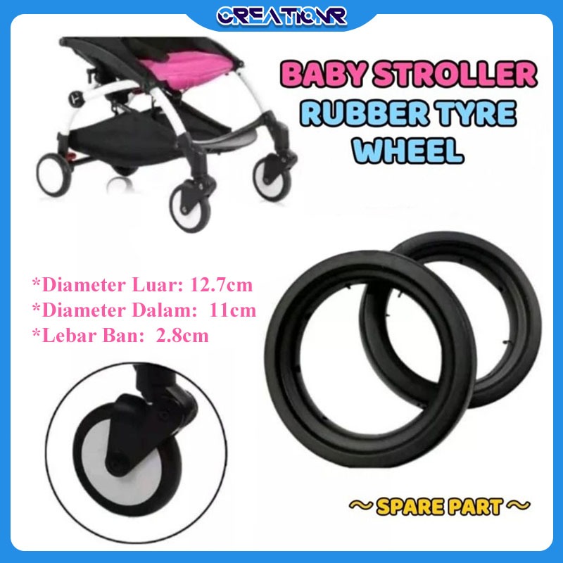 5Inch roda stroller bayi depan/ban stroller bayi/sparepart roda stroller/roda stroller belakang/kare