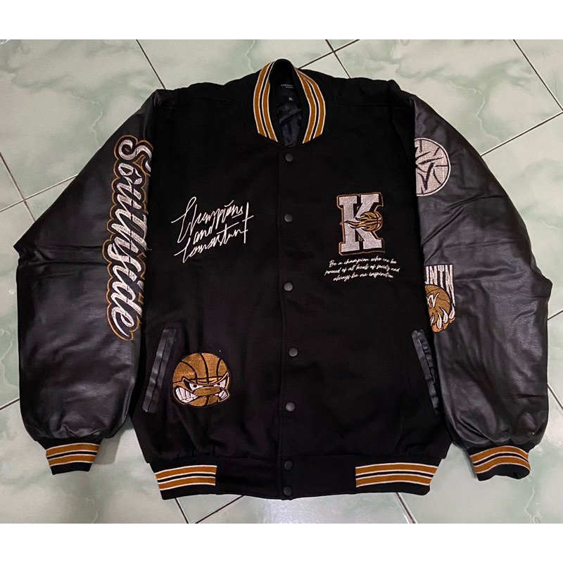 JAKET VARSITY BASEBALL MERK KARUNG JANTAN ORIGINAL SECOND SIZE XL FULL BORDIR