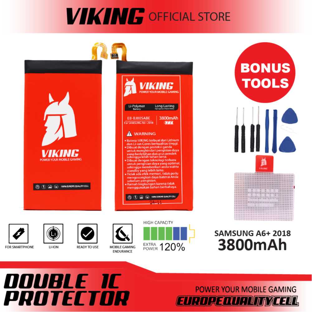 VIKING Baterai Samsung Galaxy A6 Plus 2018 - J8 Plus J805 Double Power
