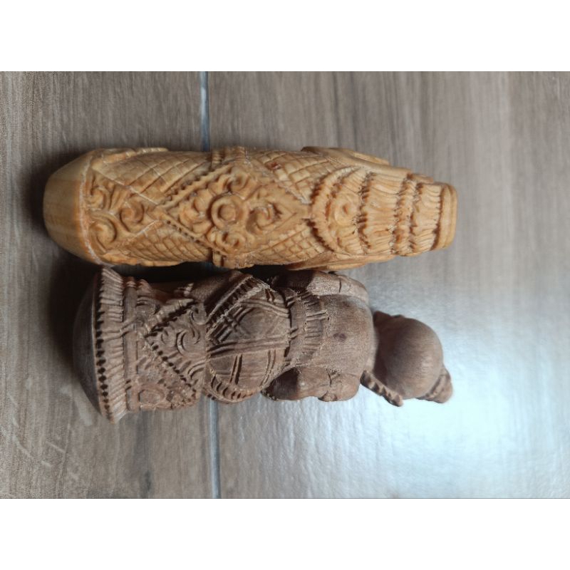 Deder Handle Pegangan Keris Ukir Bali Bahan Kayu Kemuning- Motif Danariko & Resi