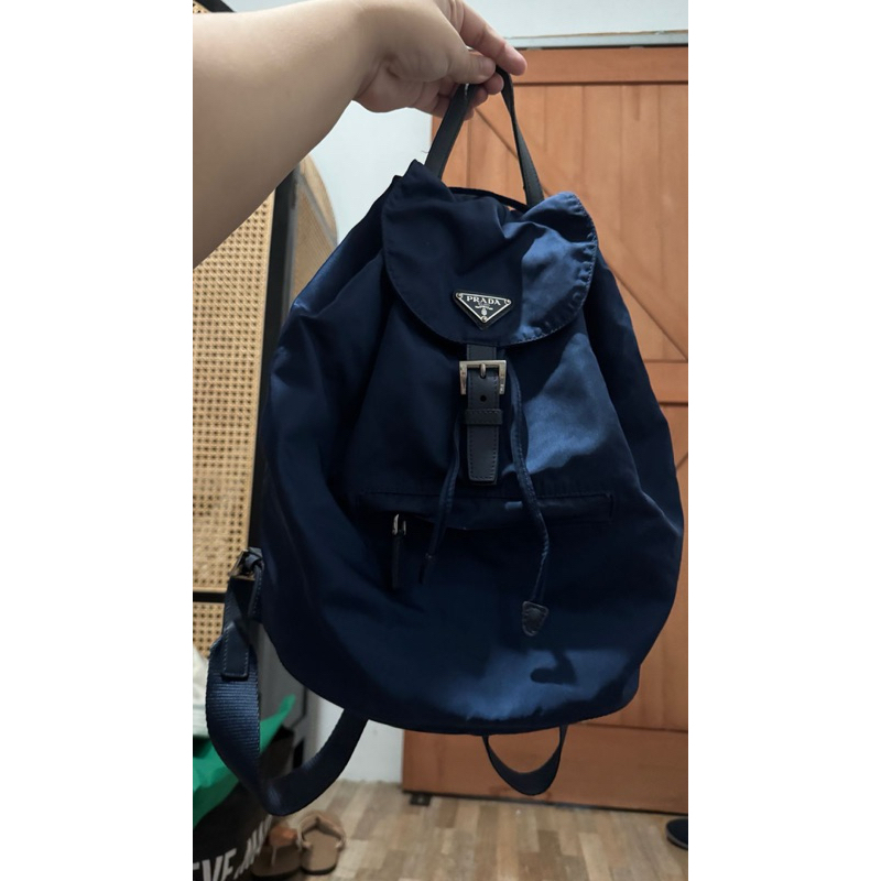 Tas Ransel Biru Prada authentic