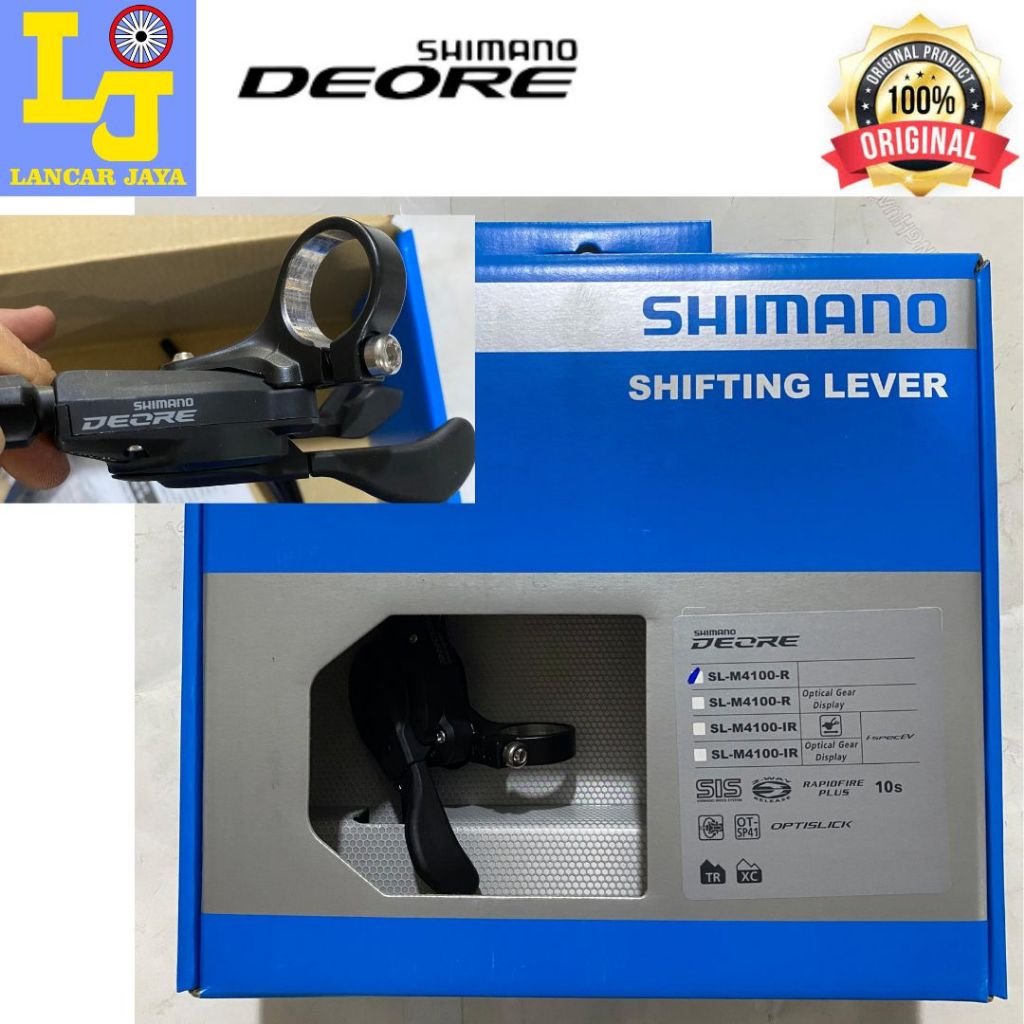 Original SHIFTER Shimano Deore 10Speed M4100 10S Optical Gear Slick Sepeda MTB Gunung Kanan saja Lip