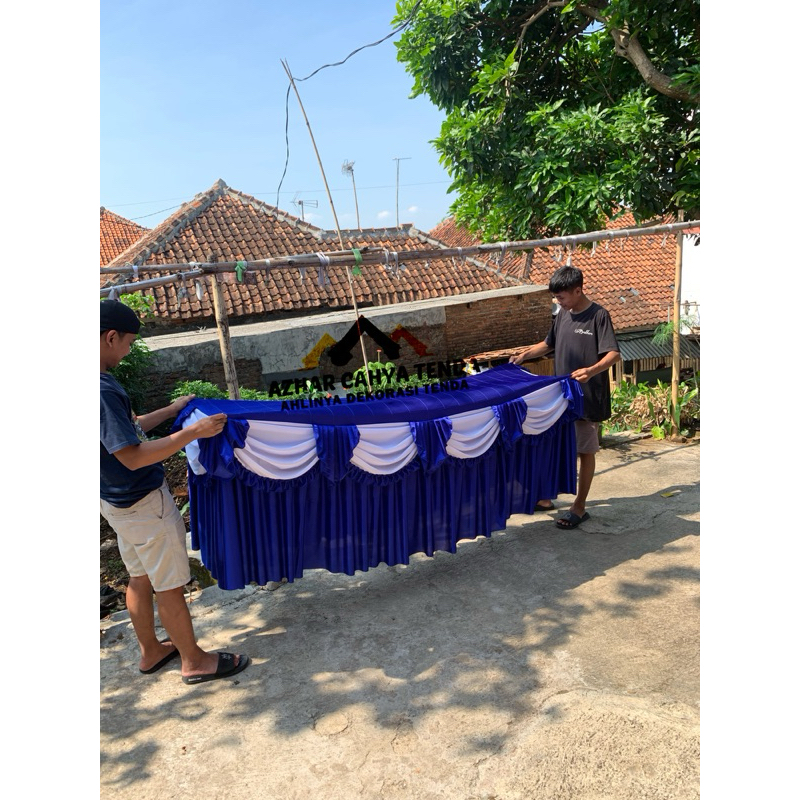 Taplak Meja prasmanan - Cover meja prasmanan + poni