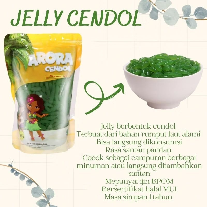 

Minuman Jelly topping berbentuk cendol arora 500 gr