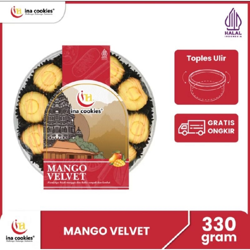 

Ina cookies Manggo Velvet toples reguler Bingkisan Lebaran best seller
