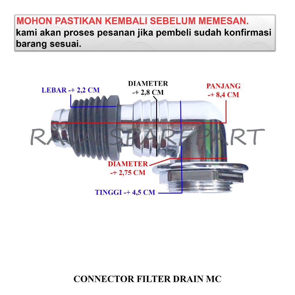 CFM KONEKTOR / SAMBUNGAN SELANG MESIN CUCI / CONNECTOR FILTER DRAIN MESIN CUCI