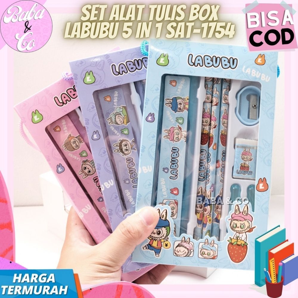 

PAKET ALAT TULIS LABUBU 5 IN 1 SAT-1754 COMPLETE SET ALAT TULIS LABUBU PENSIL PENGGARIS LIPAT SERUTAN LABU LABU PENGHAPUS LABUBU LUCU UNIK KOMPLIT ALAT TULIS PAKET SEKOLAH LABUBU
