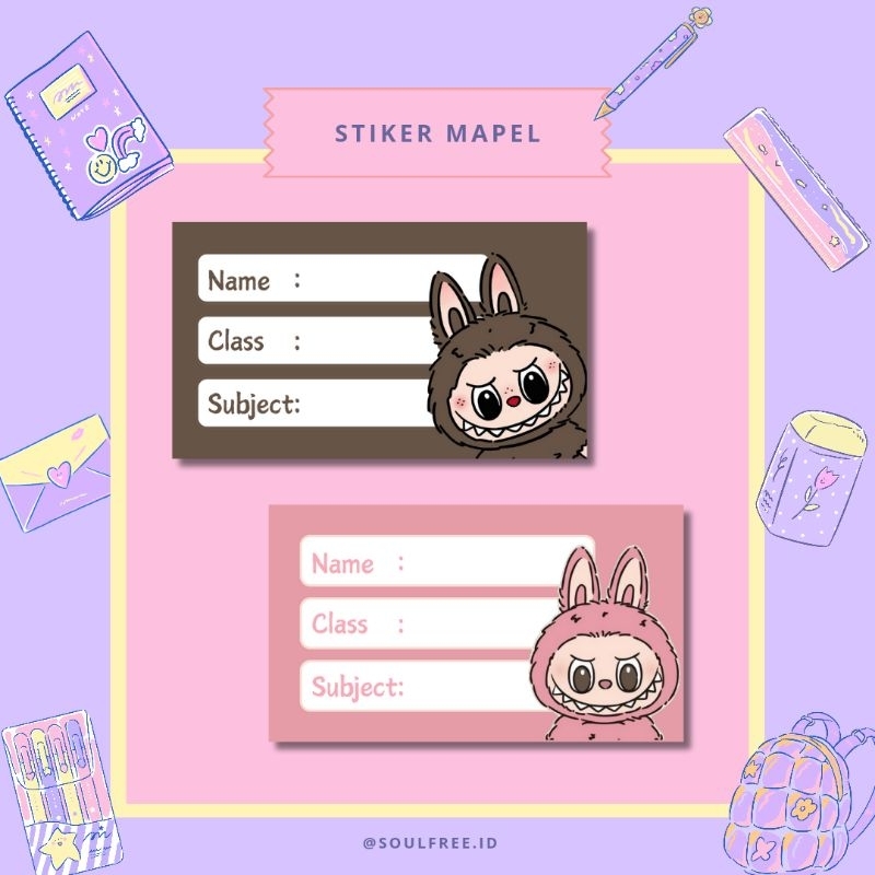 

stiker label buku [40pcs] / stiker label lucu / stiker buku labubu / stiker mata pelajaran