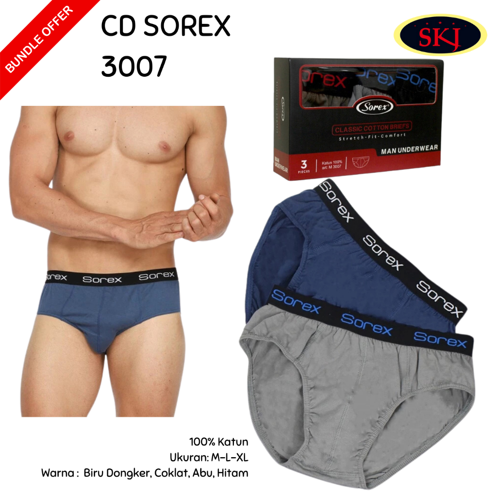 ISI 3 -  CD Pria SOREX 3007 Karet Boxer / Boxer CD Pria SOREX