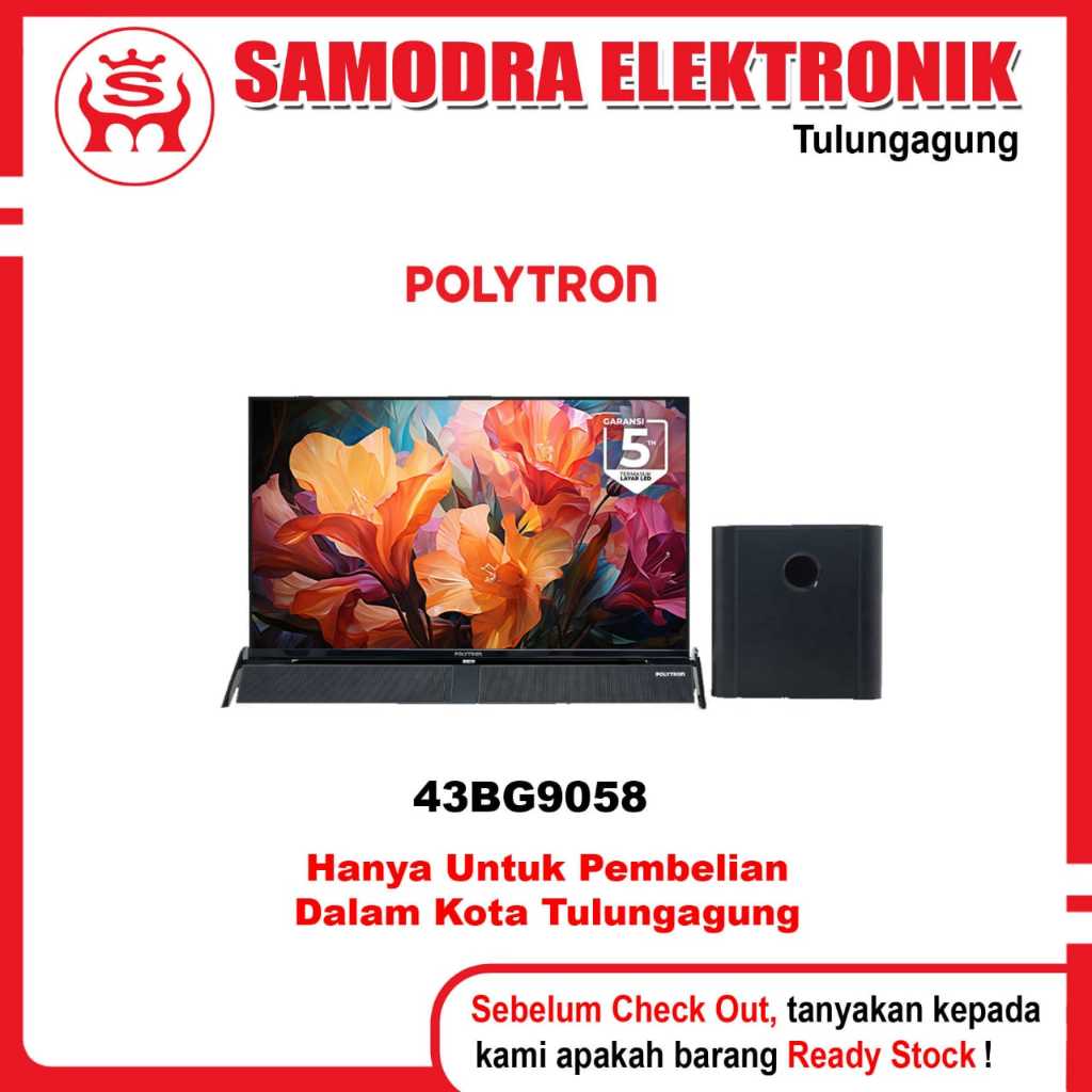 LED TV POLYTRON PLD-43BG9058 + SWF-0251 | Led 43 Inch Smart Cinemax Google Tv Polytron