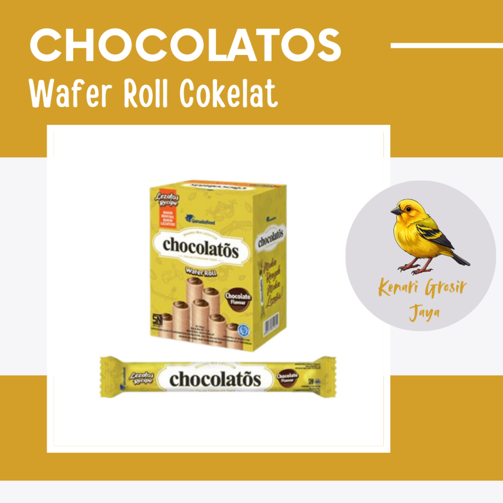 

Chocolatos Wafer Roll Cokelat Box 9 Gram x 24 Pcs