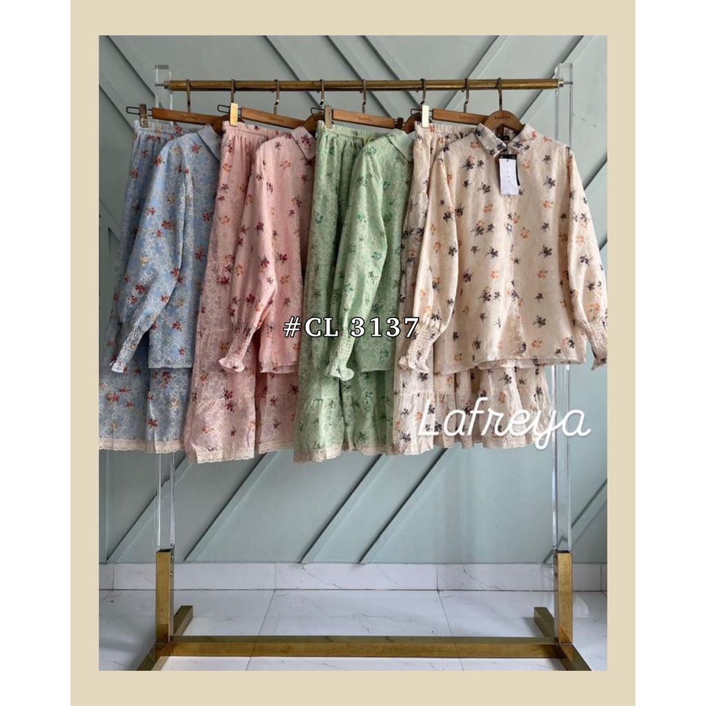 Cleome Lafreya One Set Marvel Ocha Adeline Vanya Fashion Muslim Wanita Import LFY