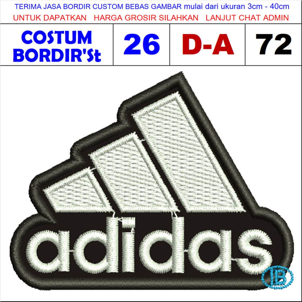 PATCH BORDIR LOGO D-A72 ADIDAS ICON TEKS  - CUSTOM BORDIR'ST TESTIMONI