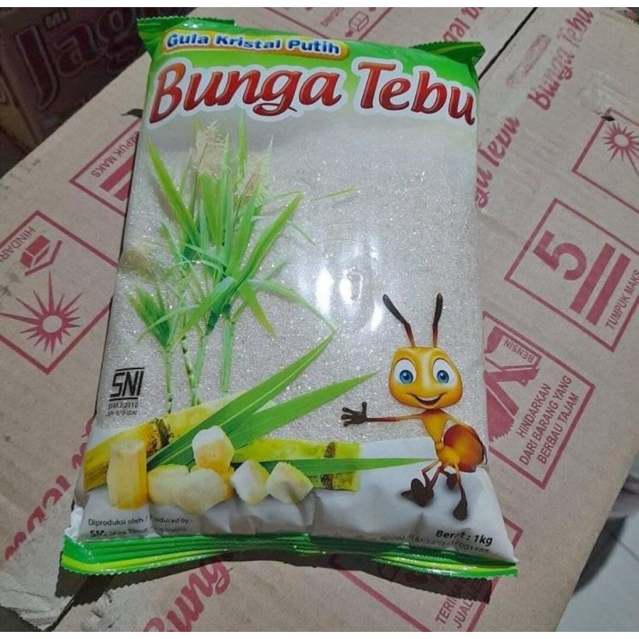 

[ 1 dus/ Isi 20pcs ] Gula Kemasan Bungan Tebu Ukuran 1Kg