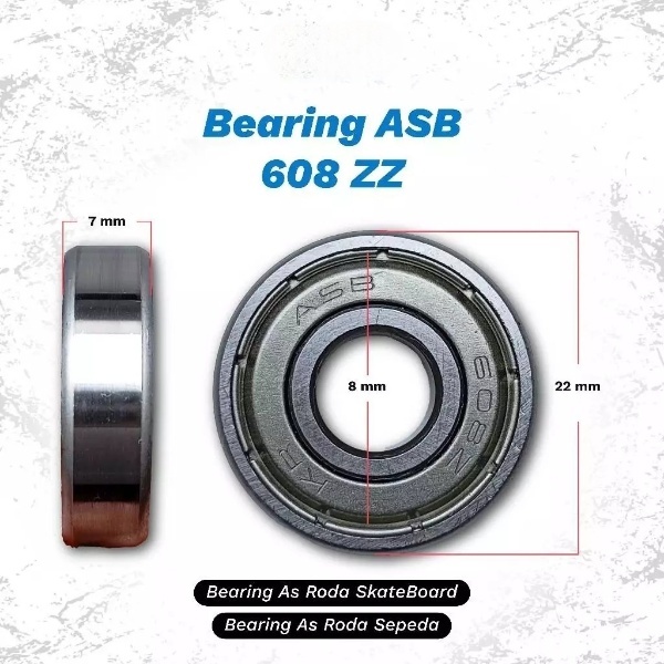 BISA COD Bearing ASB 608 ZZ Asli Bearing 608 ZZ Laher Klaher Kipas Angin ORI SATUAN
