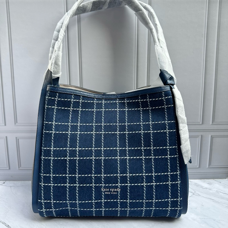 Kate spade knott large shoulder bag denim