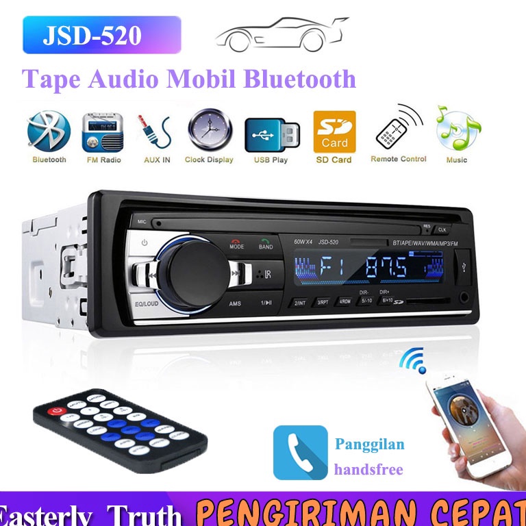 Model Baru Stok Siap Ori Singe Din Head Unit Tape Audio Radio Mobil Multifungsi Bluetooth USB MP3 FM