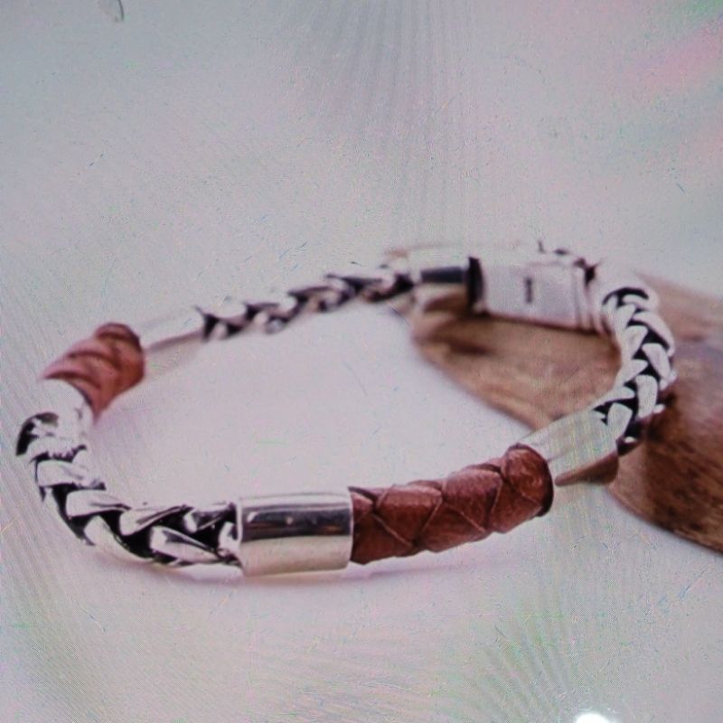 gelang pria perak asli 2402