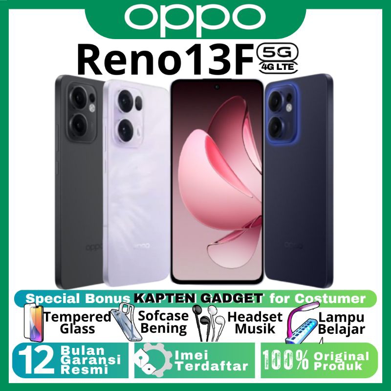 HP OPPO RENO 13F 5G | RENO13F 4G 12/256 GB - 8/256 GB Ram Upto 24GB 100% BARU ORIGINAL GARANSI RESMI