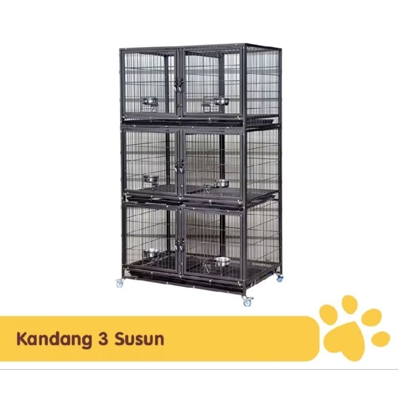 Kandang Octagon - Kandang 3 Susun | Kandang Susun | Kandang 3 Lantai | Kandang Kucing Anjing Burung