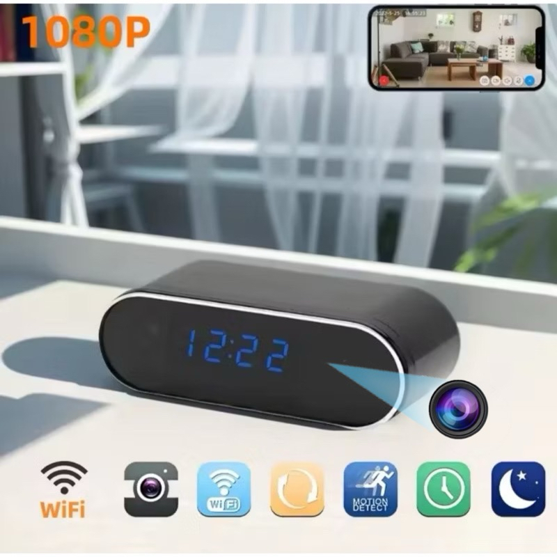 IP Camera Wifi CCTV Clock Digital Weker Jam Meja