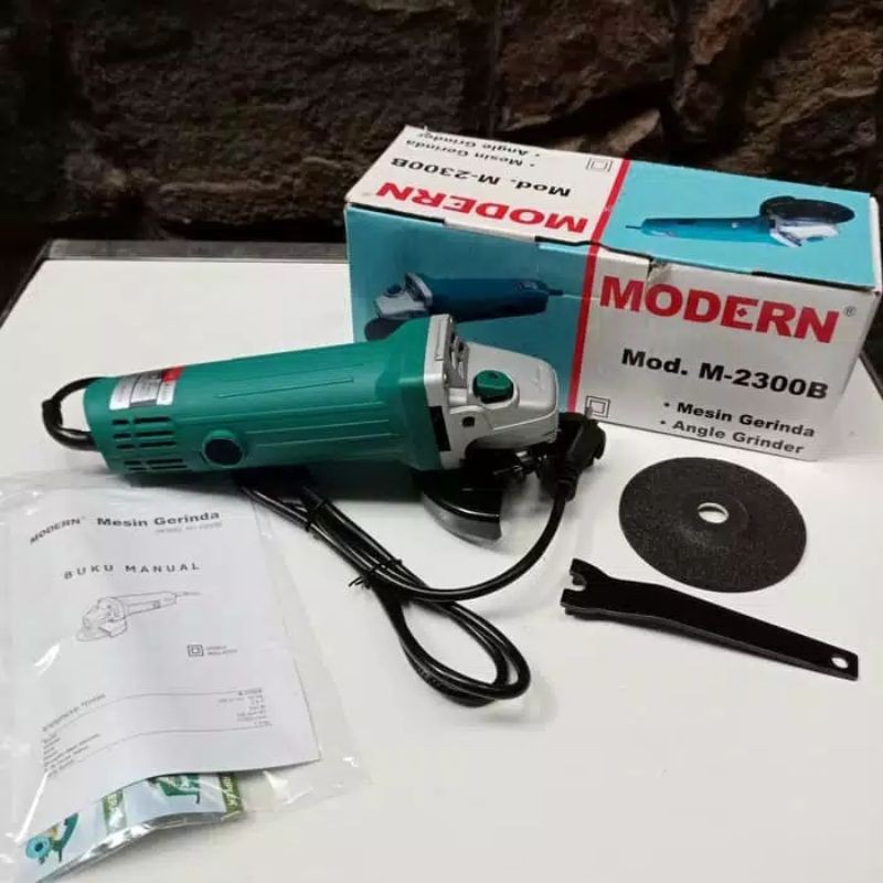 MODERN M-2300 B Gerinda Tangan 4 Inch Angle Disc Grinder Gurinda Grinda Listrik Mesin MIKAYO M2300B 