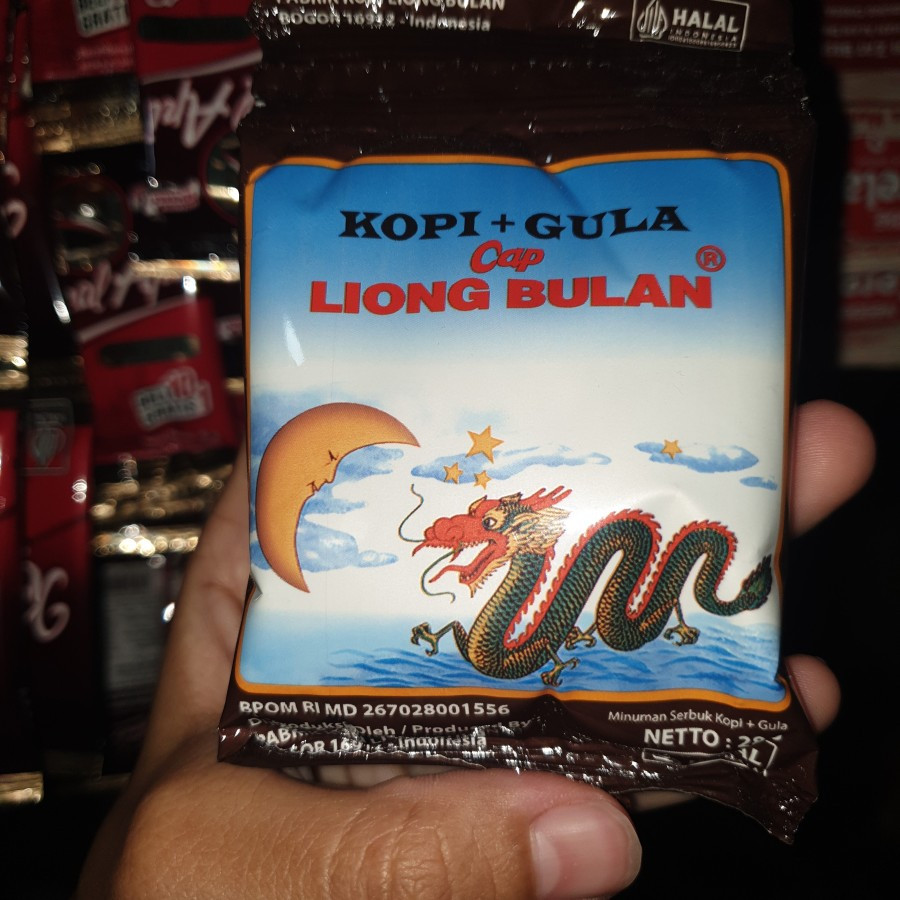 

kopi liong bulan mix (gula+kopi) 1renceng isi 10 sachet/produksi bogor