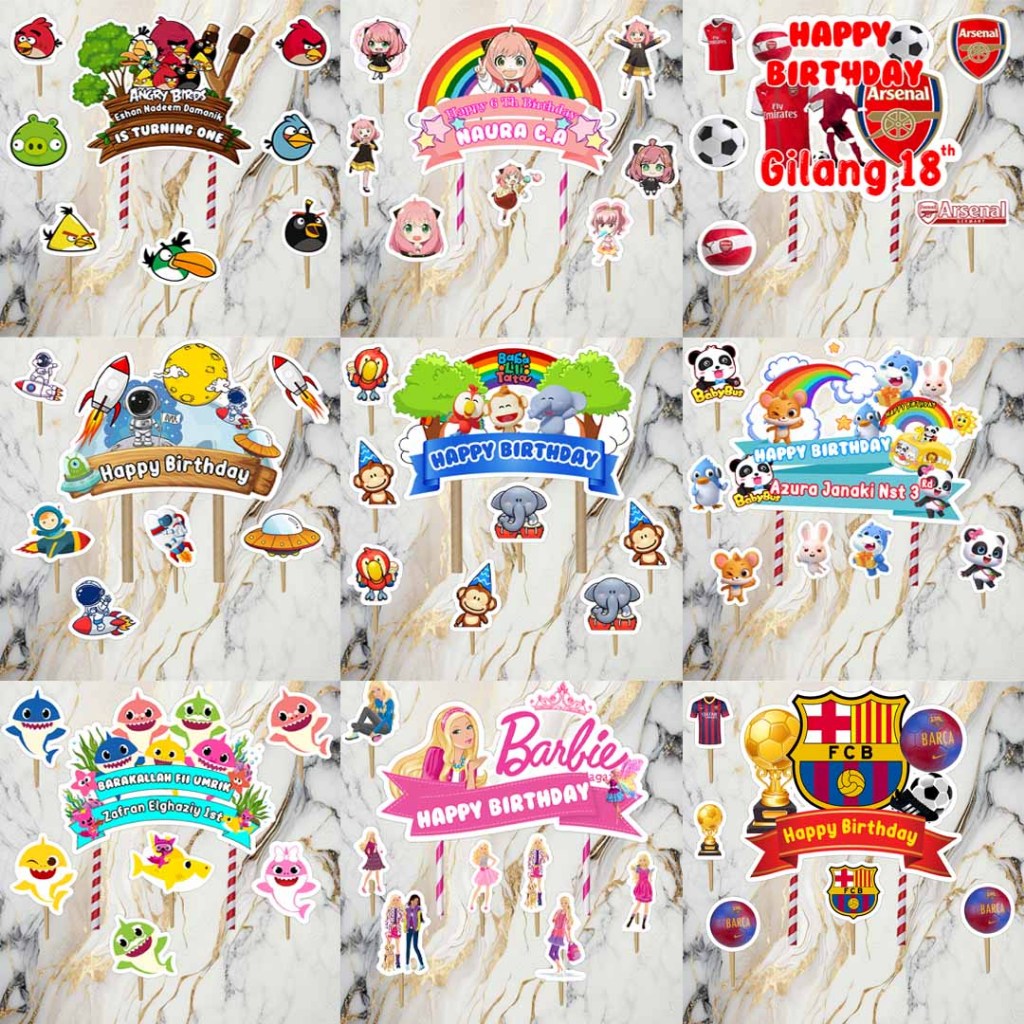 Topper Cake Custom Nama