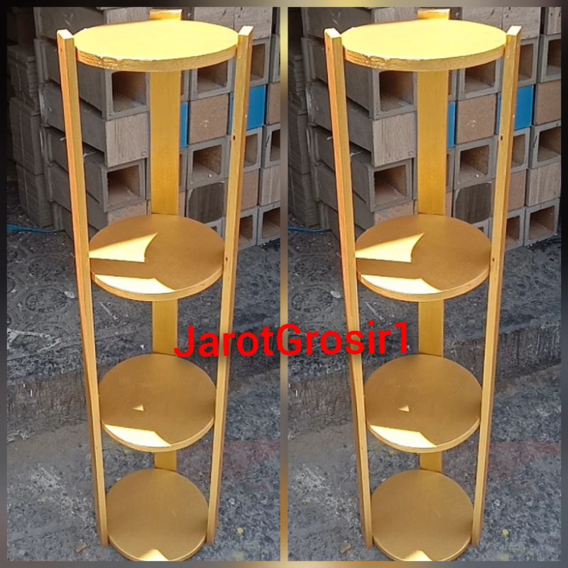 RAK HIASAN BUNGA WARNA MAS TINGGI 120CM // RAK SUSUN BONGKAR PASANG