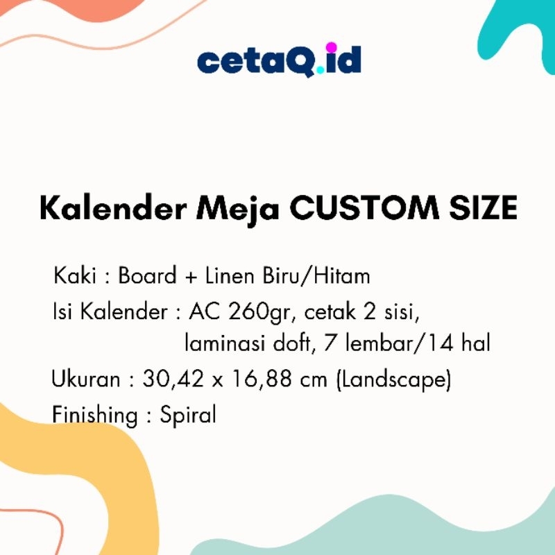 

Spesial Link Kalender Meja Custom Ukuran 30,42 x 16,88 cm