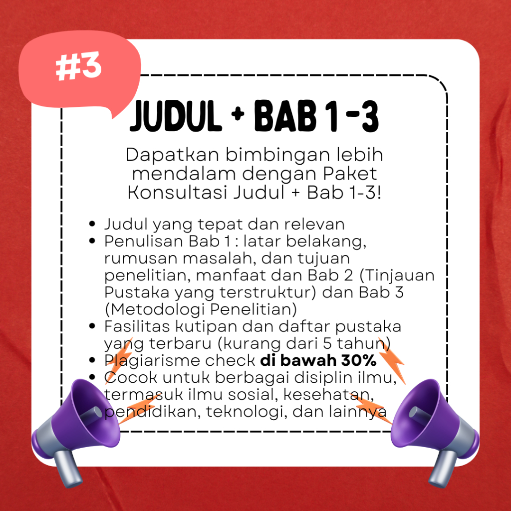 Konsultan Judul + BAB 1-3 Skripsi/Thesis/Desertasi (Proses 24-48 Jam)
