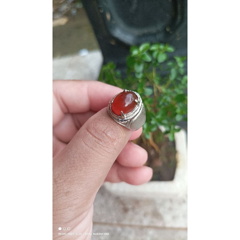 Anggur Calsedon ring alpaka doff