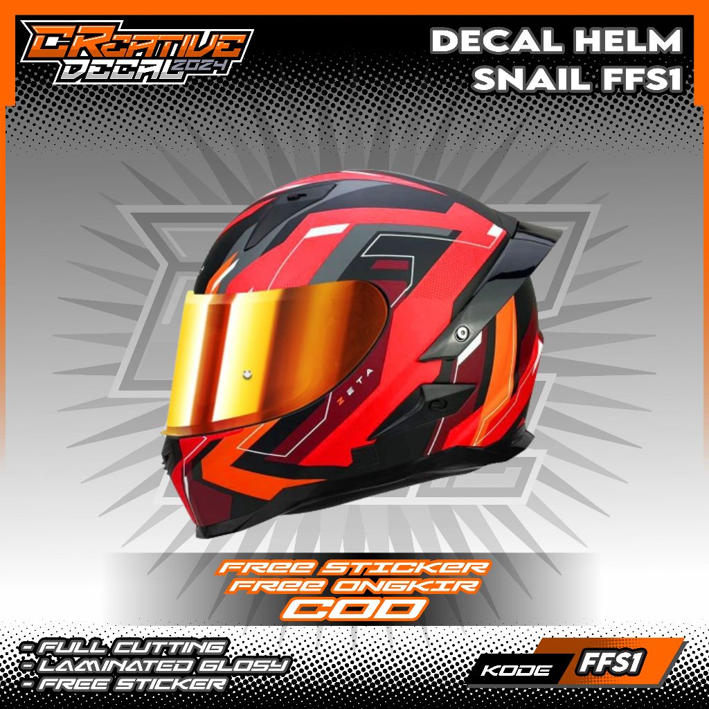 STIKER DECAL SNAIL FFS1 FULL FACE | DECAL HELM | DECAL STIKER