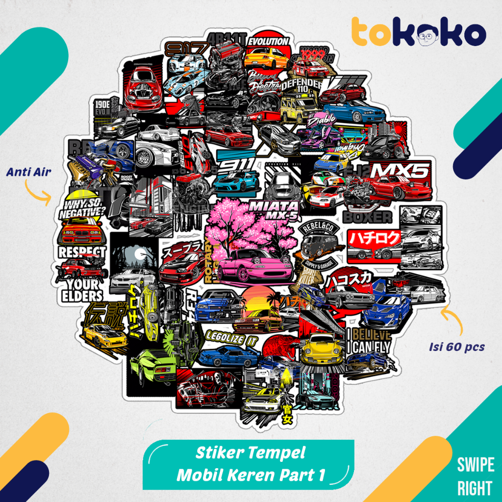 

Stiker Cutting Mobil Keren Part 1 Paper Vinyl Dekorasi Laptop Koper Tumbler Kulkas DIY