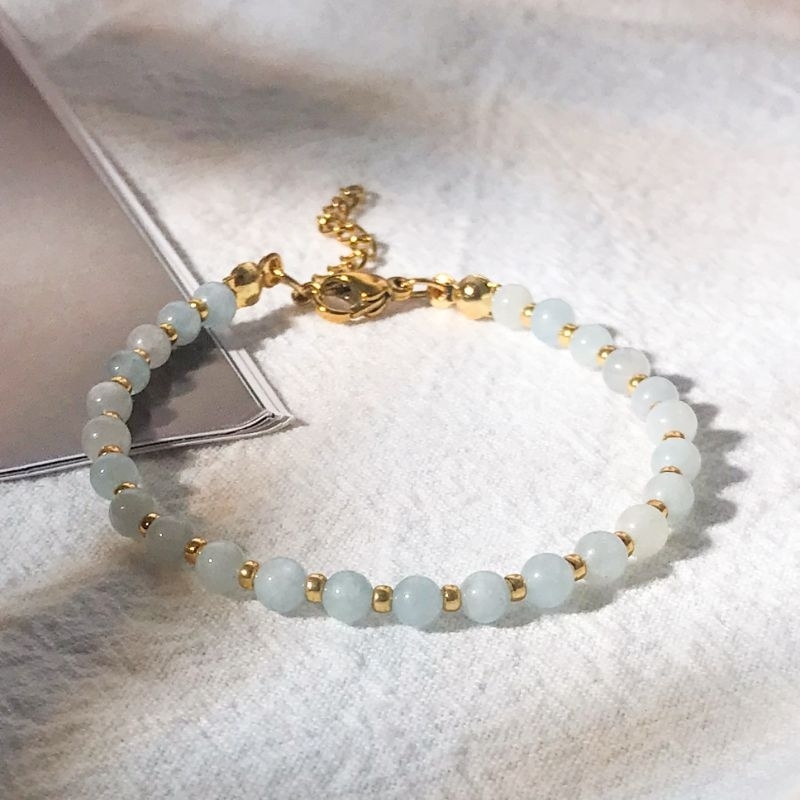 Stone Bracelet Spacer - Aquamarine