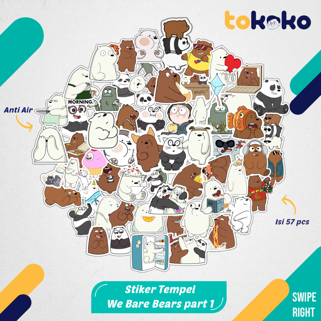 

Stiker Cutting We Bare Bears Part 1 Kartun Paper Vinyl Dekorasi Laptop Koper Tumbler Kulkas DIY