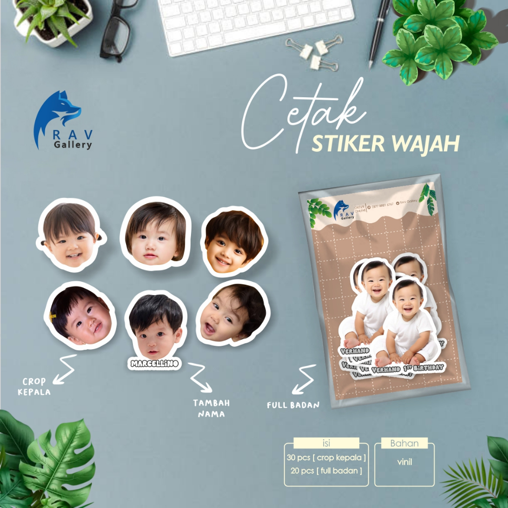 

STIKER CUSTOM FOTO WAJAH DAN TULISAN - STIKER WAJAH BAYI CUSTOME