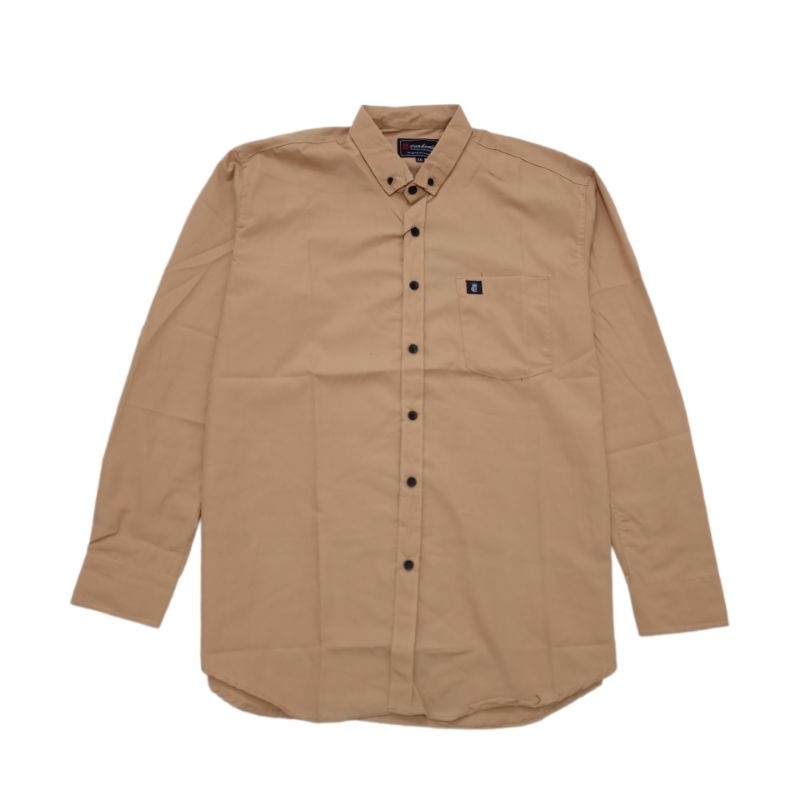 Kemeja Pria Bigsize Jumbo Lengan Panjang Tipe Polos Ukuran Besar Dewasa Baju Hem Basic Distro Cowok 