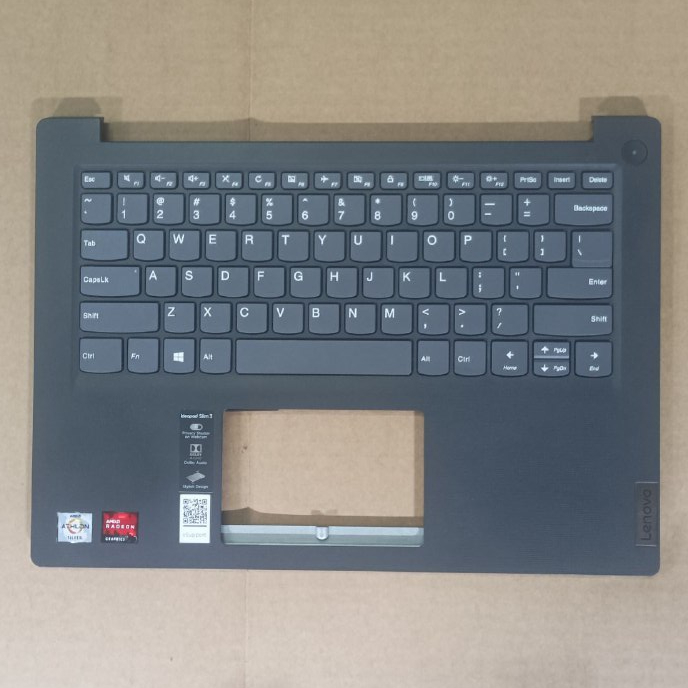 Top case Palm Rest Frame Keyboard Lenovo Ideapad Slim 3 Hitam Mulus