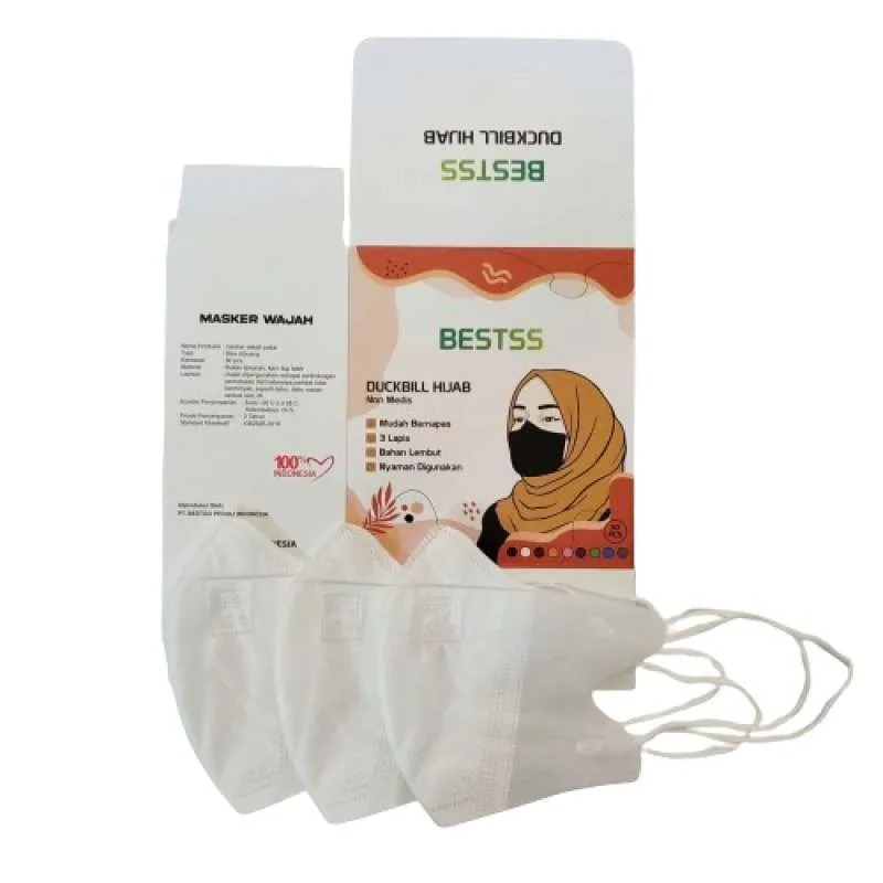 Masker Duckbill Hijab / Masker Duckbill Per Box