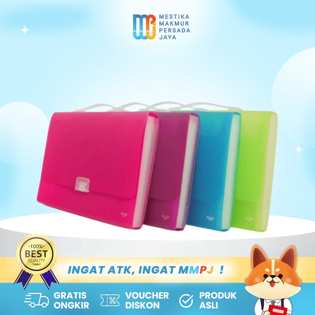 

Bantex Expanding File Tempat Dokumen Ukuran Folio dengan Pegangan / Tempat Penyimpanan Berkas File