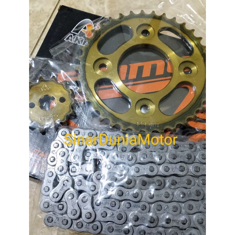 Gearset Gir Set Gear Set Kuningan Baja Tebal KTL Supra Fit New Supra X 125 Revo Lama 100cc AKIO