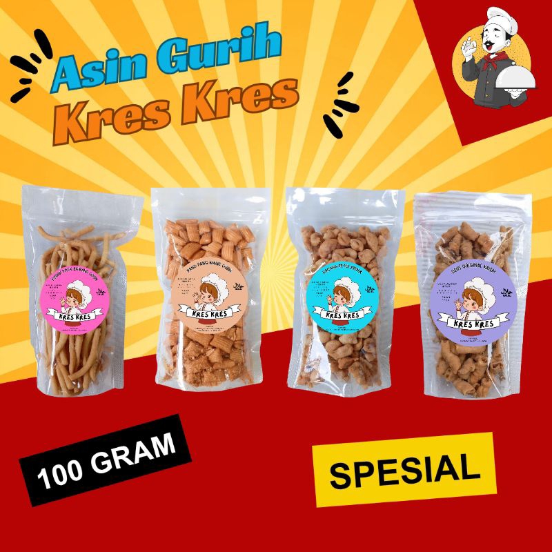 

Kres-Kres Stick Bawang, Pang-Pang Manis, Kacang Peyek, Usus Krispi 100 Gram
