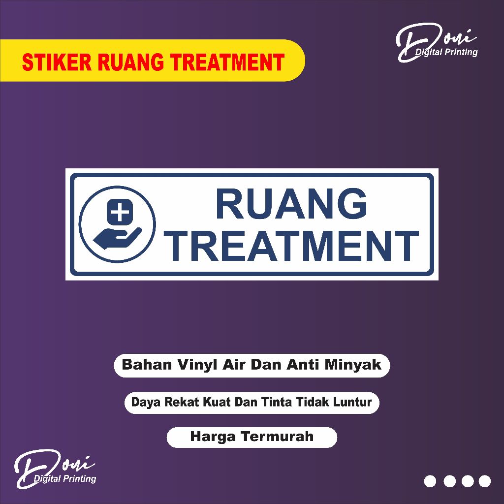 

Stiker Ruang Treatment / Ruang Perawatan / Stiker Klinik / Stiker Rumah Sakit / Stiker Puskesmas