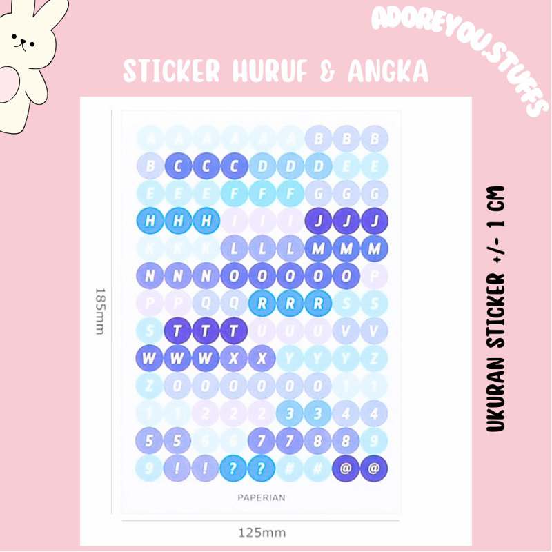 

[HARGA / LEMBAR ] STICKER ALPHABET HURUF ANGKA DEKORASI