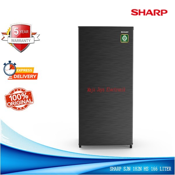 Kulkas 1 Pintu Sharp 182 N HS Rak Kaca Tinggi 120cm 166 Liter Hitam